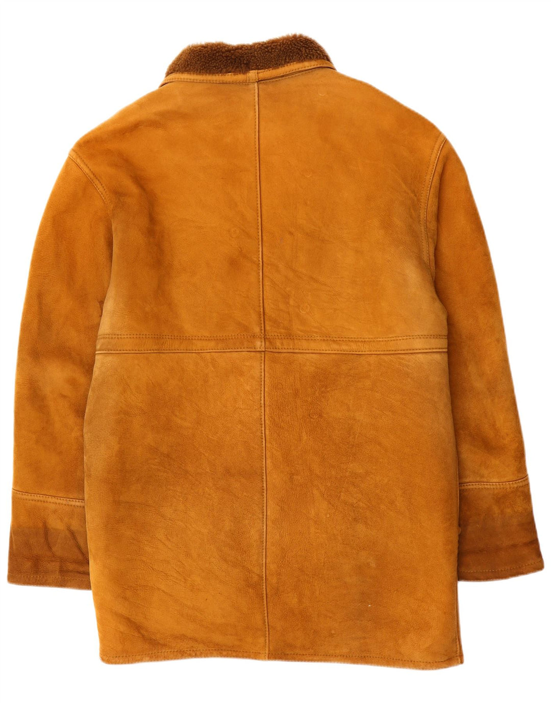 Vintage Herre Shearling Overfrakke IT 46 Small Brown Shearling