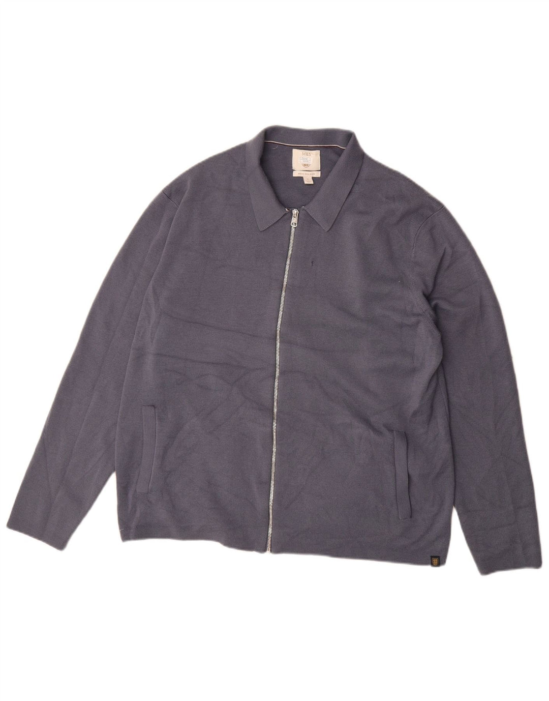 Marks & Spencer Herre Cardigan Sweater XL Blå Merinould