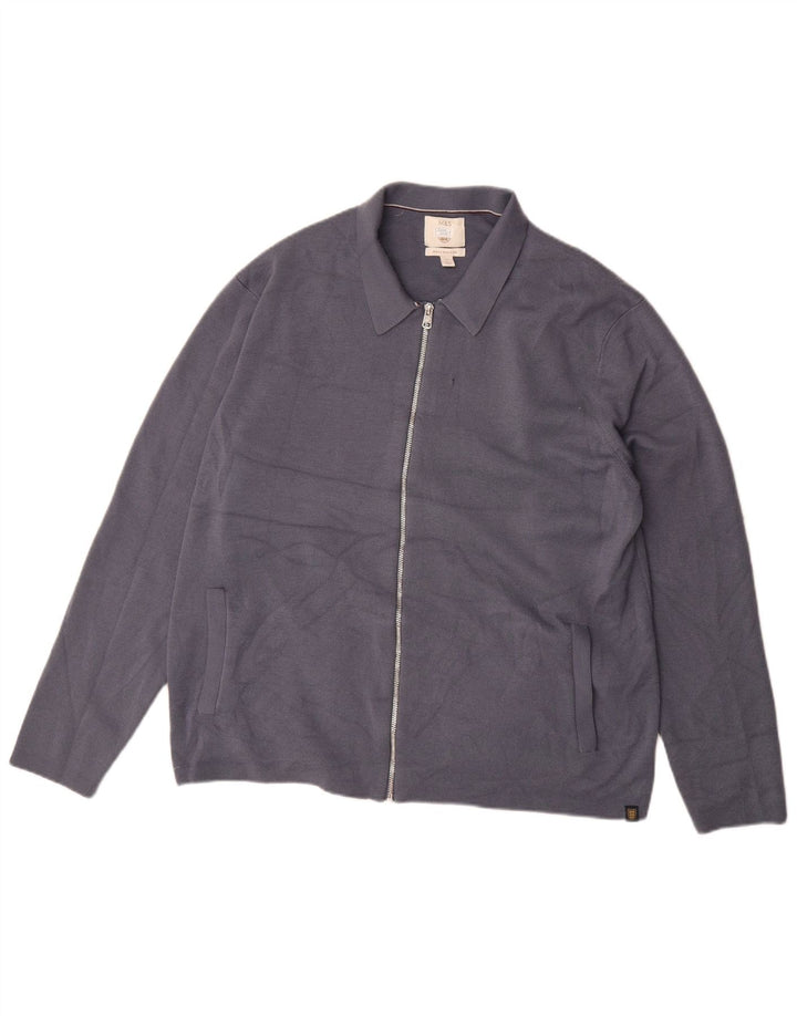 Marks & Spencer Herre Cardigan Sweater XL Blå Merinould