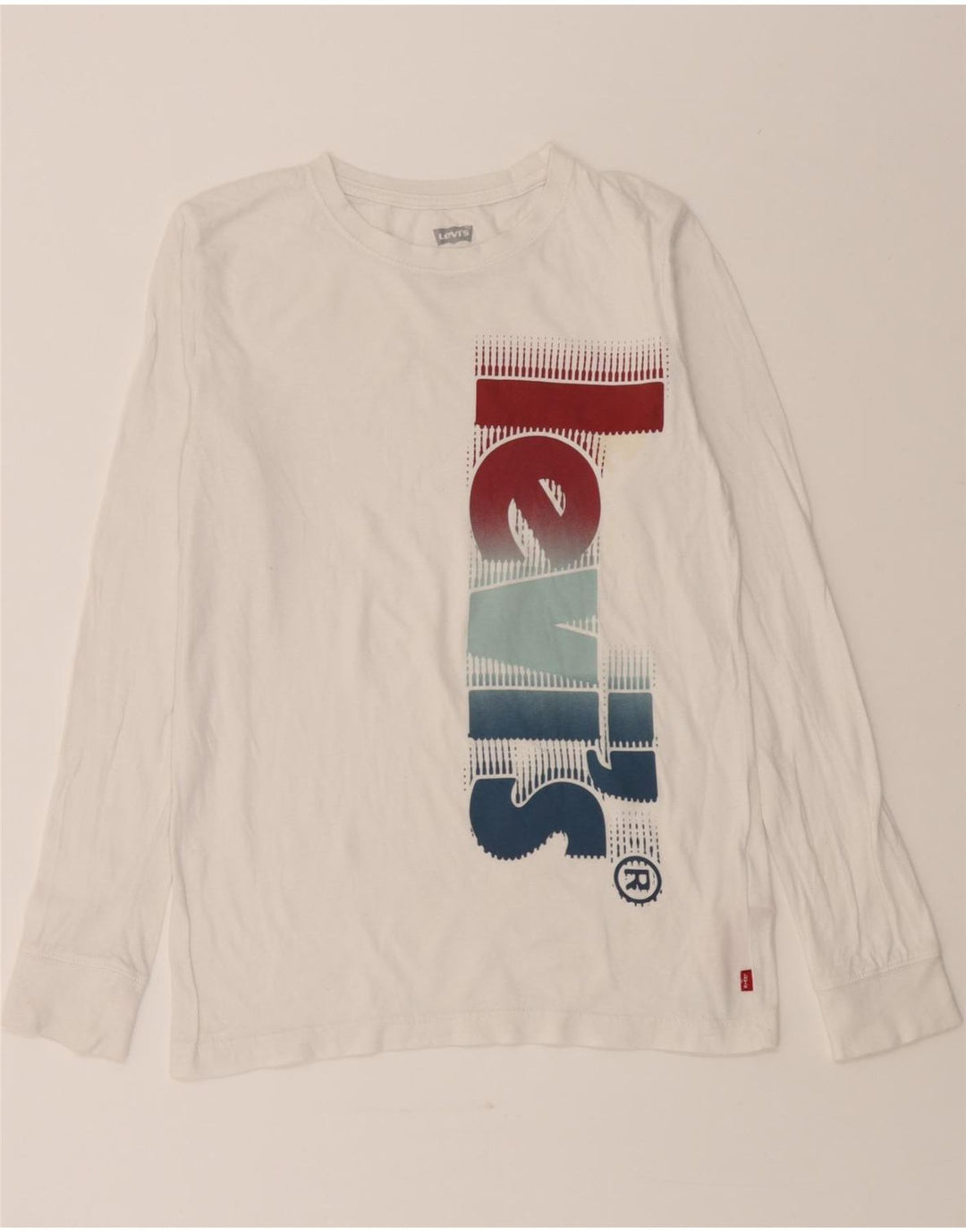 LEVI'S Boys Graphic Top Long Sleeve 15-16 Years White Cotton Vintage Levi's and Second-Hand Levi's from Messina Hembry 