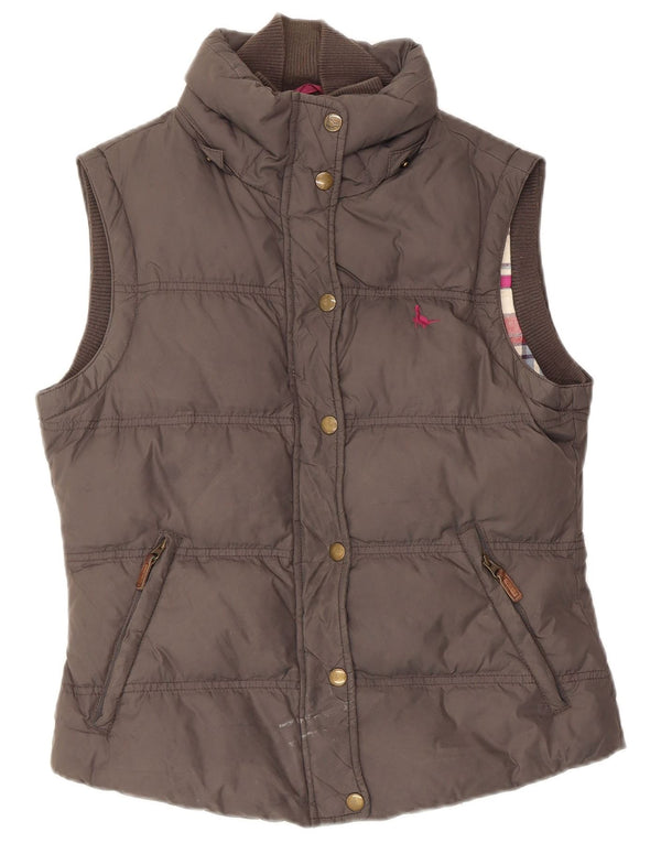 Jack Wills Womens Padded Gilet UK 10 Small Grey Nylon