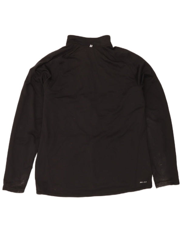 Nike Mens Dri Fit Tracksuit Top Jacket Large Black Polyester