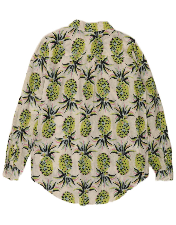 BODEN Dame Oversized Longline abstrakt mønster skjorte UK 8 Small Green