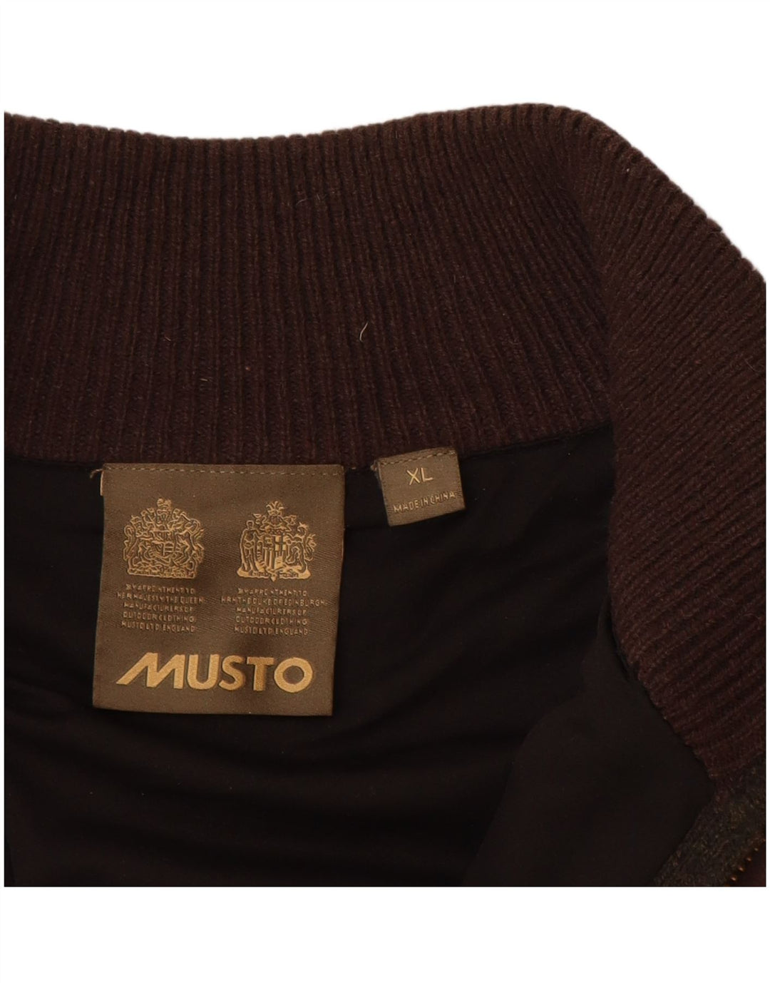 MUSTO Herre Zip Neck Jumper Sweater XL Brun lammeuld