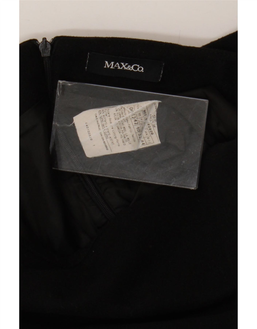 Max & Co. Dame A-Line nederdel UK 12 Medium W32 Sort Uld
