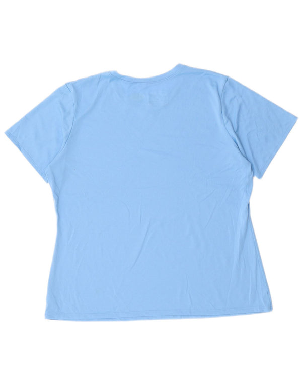 UNDER ARMOUR Dame Heat Gear T-Shirt Top UK 18 XL Blå Polyester