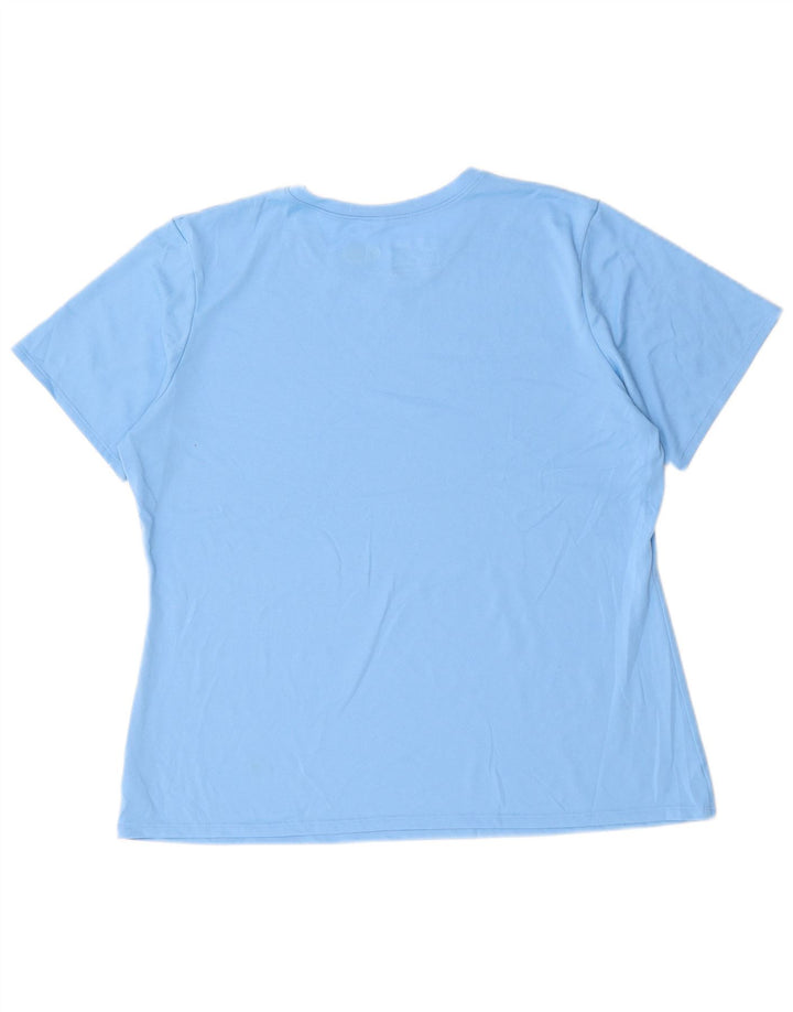 UNDER ARMOUR Dame Heat Gear T-Shirt Top UK 18 XL Blå Polyester