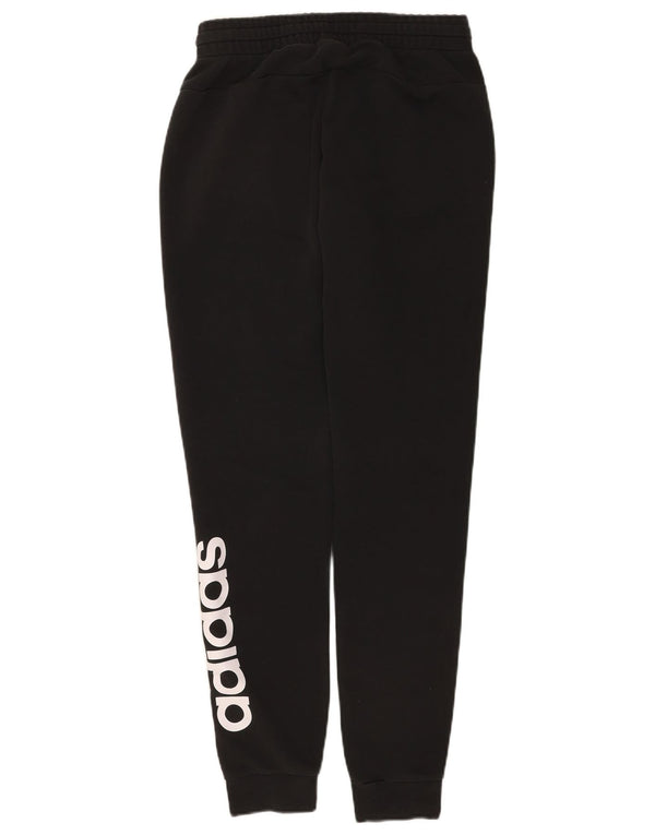 Adidas Dame Lange Grafiske Træningsdragt Bukser Joggers UK 8/10 Small Black