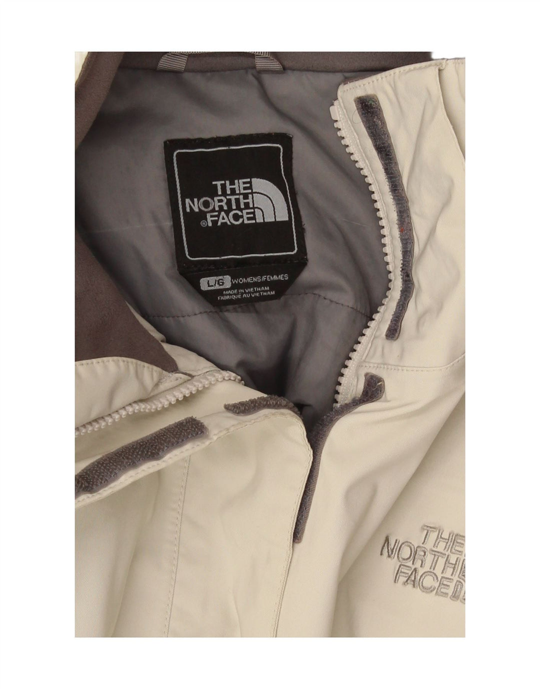 The North Face vindjakkejakke med hætte til kvinder UK 16 Large Off White