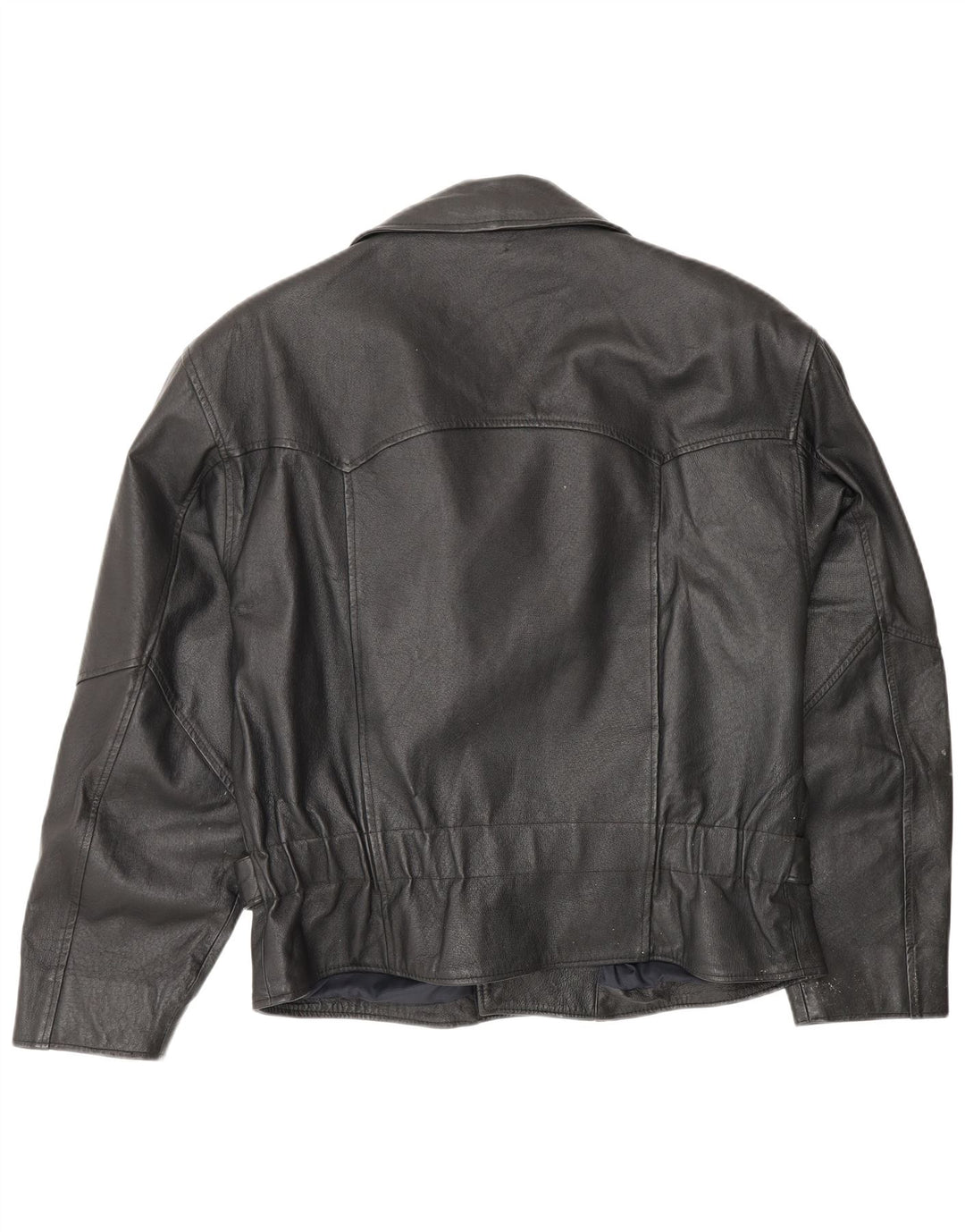 Vintage Herre Læder Biker Jacket UK 38 Medium Sort Læder