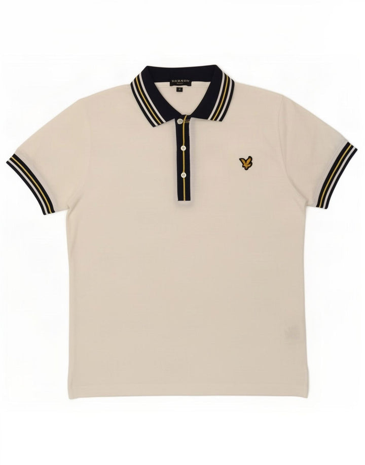 Lyle & Scott Herre poloshirt Stor hvid Colourblock Bomuld