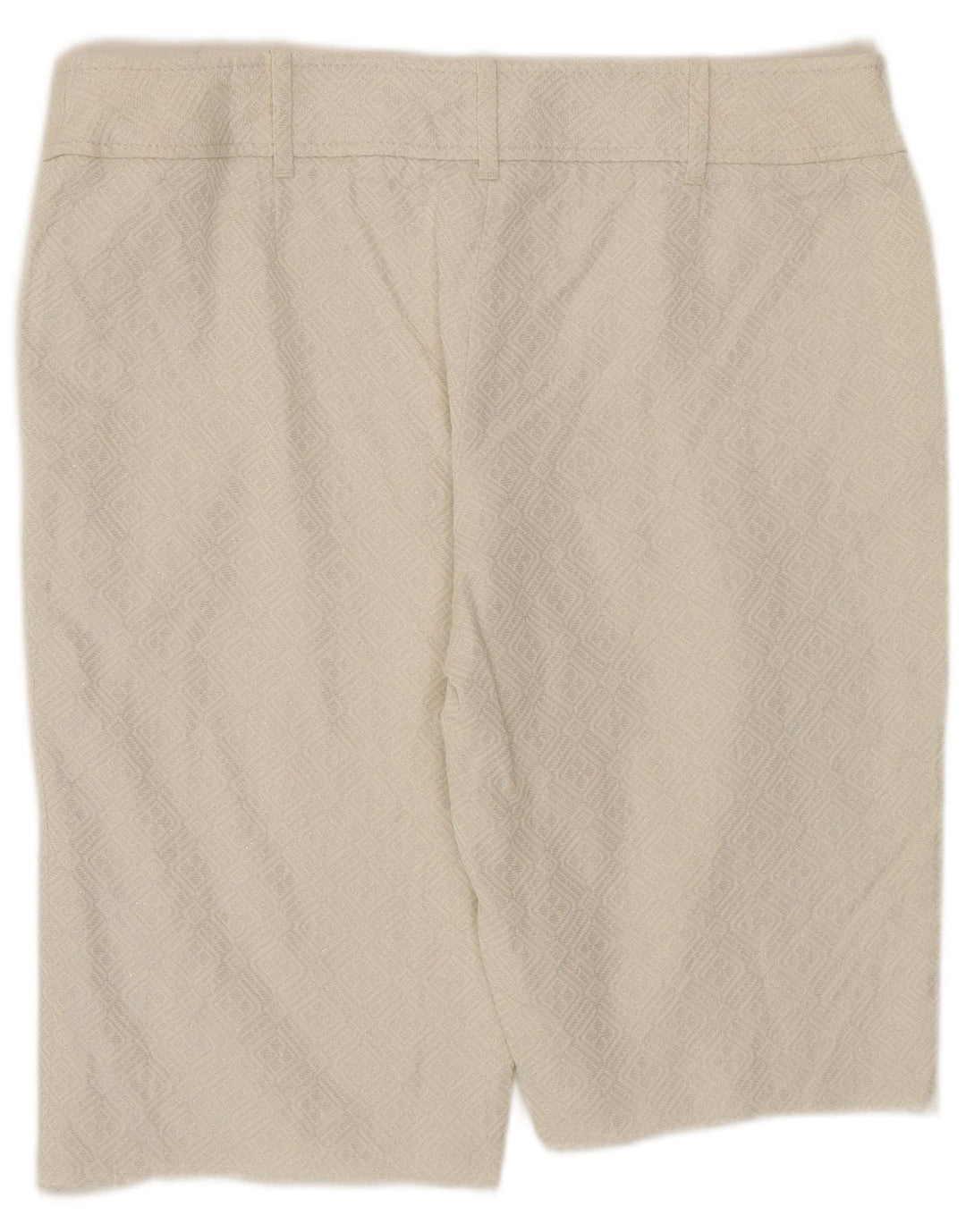 Oasis Bermuda Shorts til kvinder UK 14 Medium W32 Hvid Geometrisk Bomuld