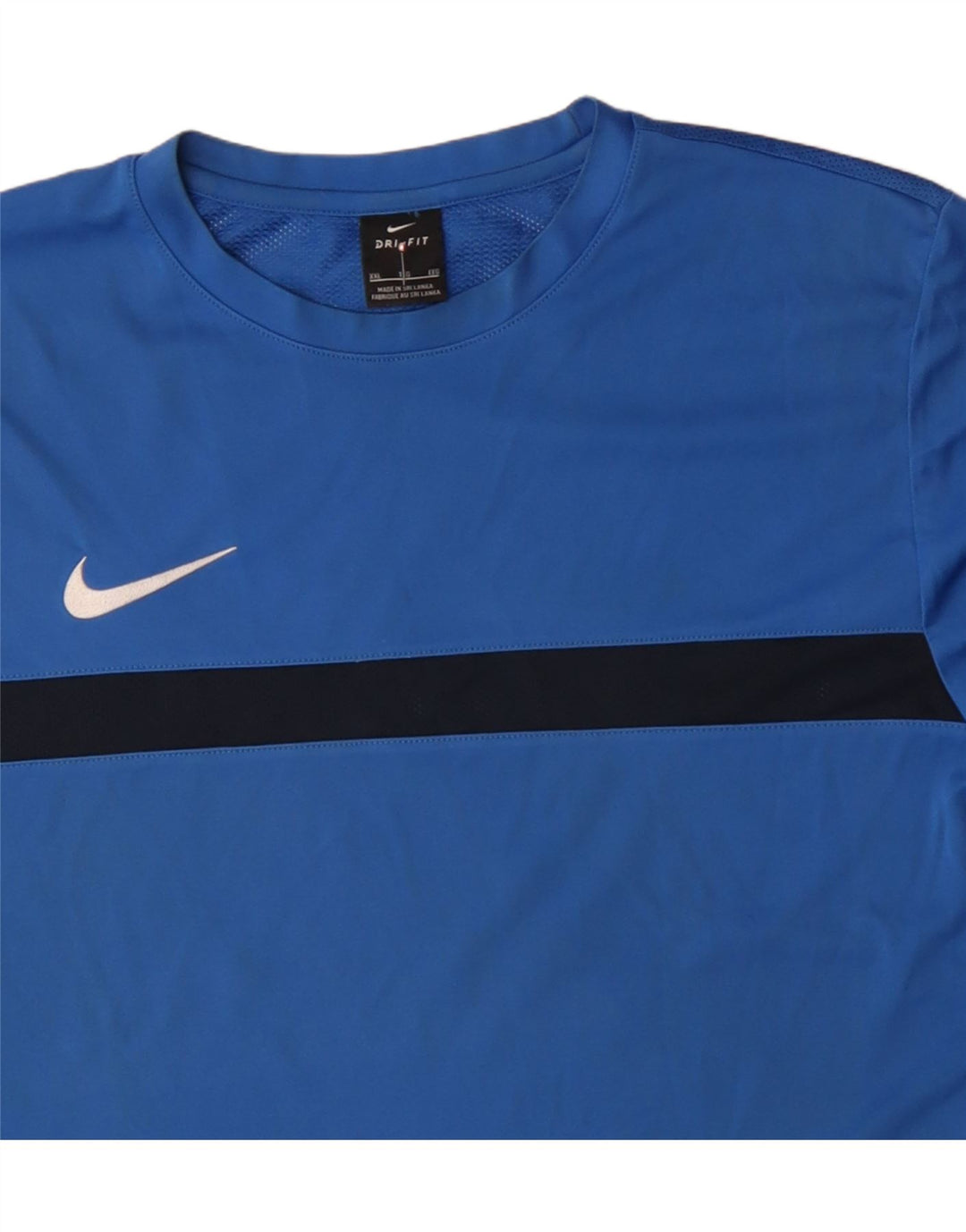 NIKE Herre Dri Fit T-Shirt Top 2XL Blå Colourblock Polyester