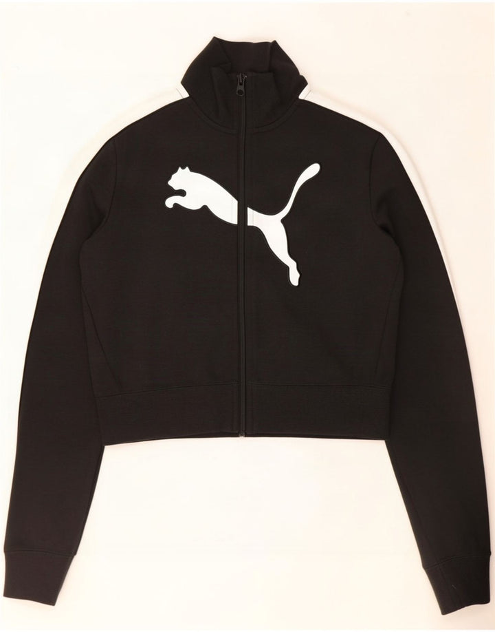 Puma Womens Crop træningsdragt topjakke UK 12 Medium Black Colourblock