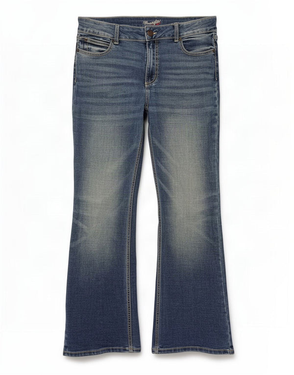 Wrangler Dame Bootcut Jeans W34 L32 Blå Bomuld