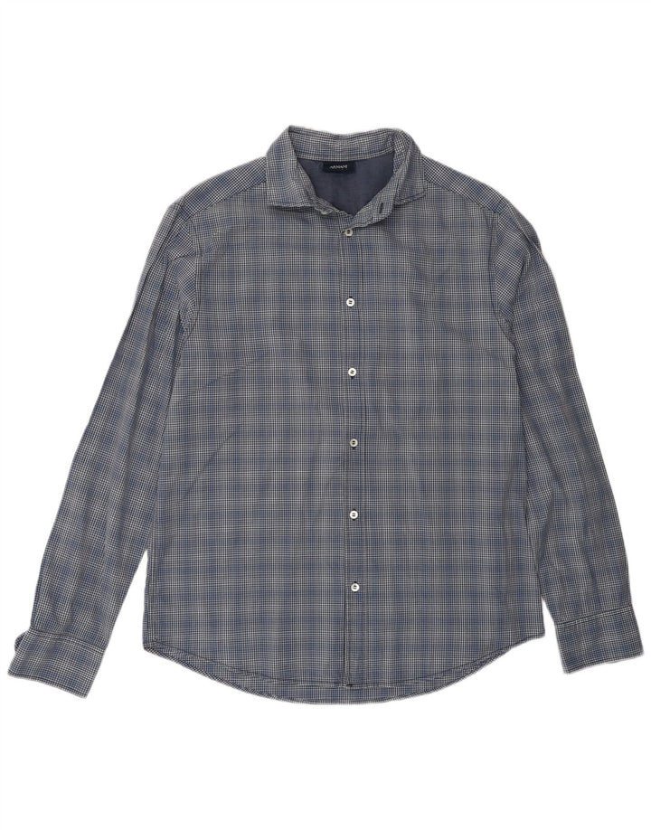 Armani Jeans Herreskjorte XL Marineblå Gingham