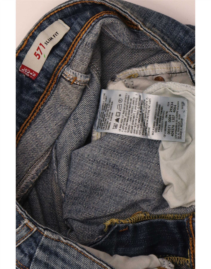 Levi's Dame 571 Slim Jeans W29 L30 Blå Bomuld