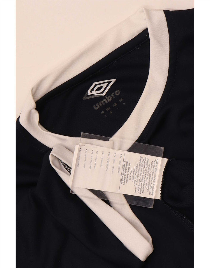Umbro Herre T-Shirt Top Small Navy Blue Colourblock Polyester