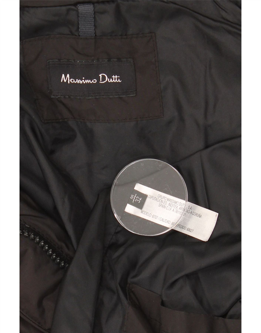 MASSIMO DUTTI Womens Hooded Padded Jacket UK 14 Medium Black Polyester Vintage Massimo Dutti and Second-Hand Massimo Dutti from Messina Hembry 