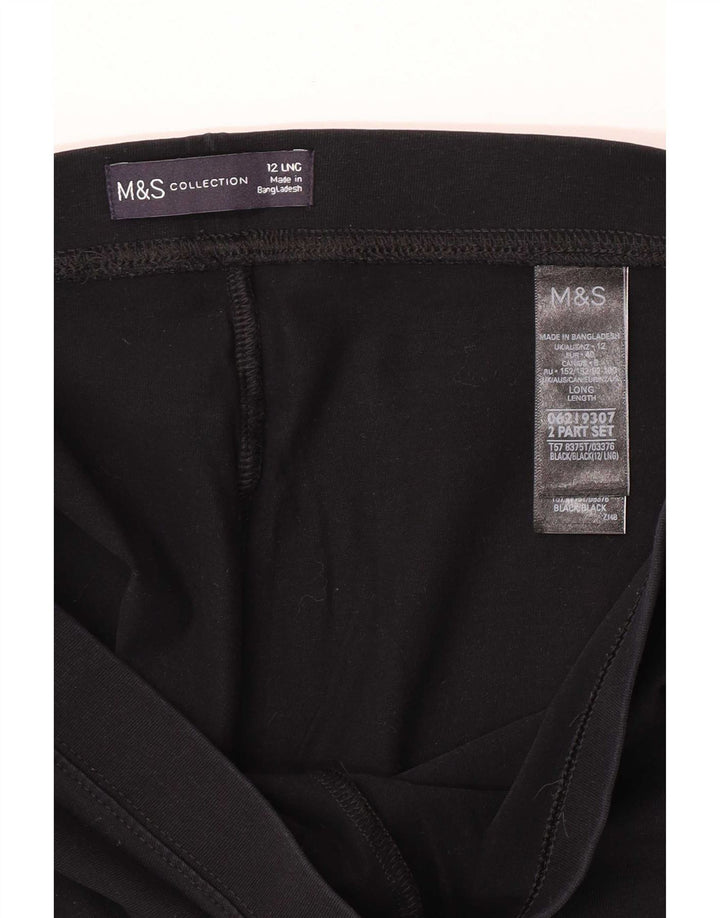 Marks & Spencer Dame Leggings UK 12 Medium Sort Bomuld