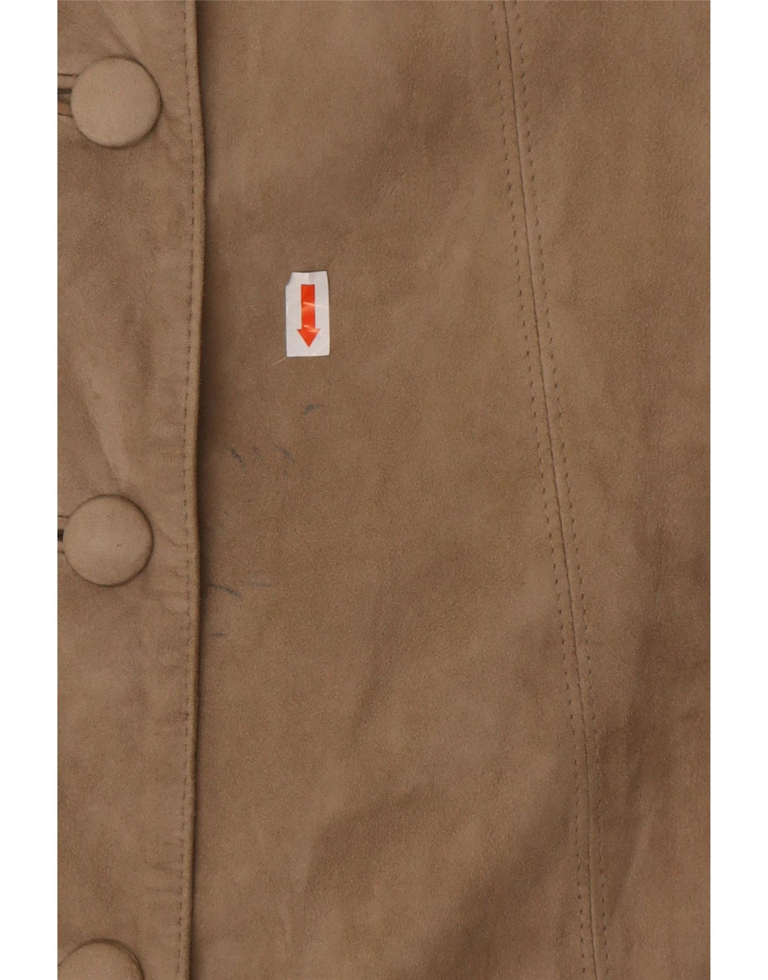 VINTAGE Dame ruskindsjakke UK 10 Small Beige Læder