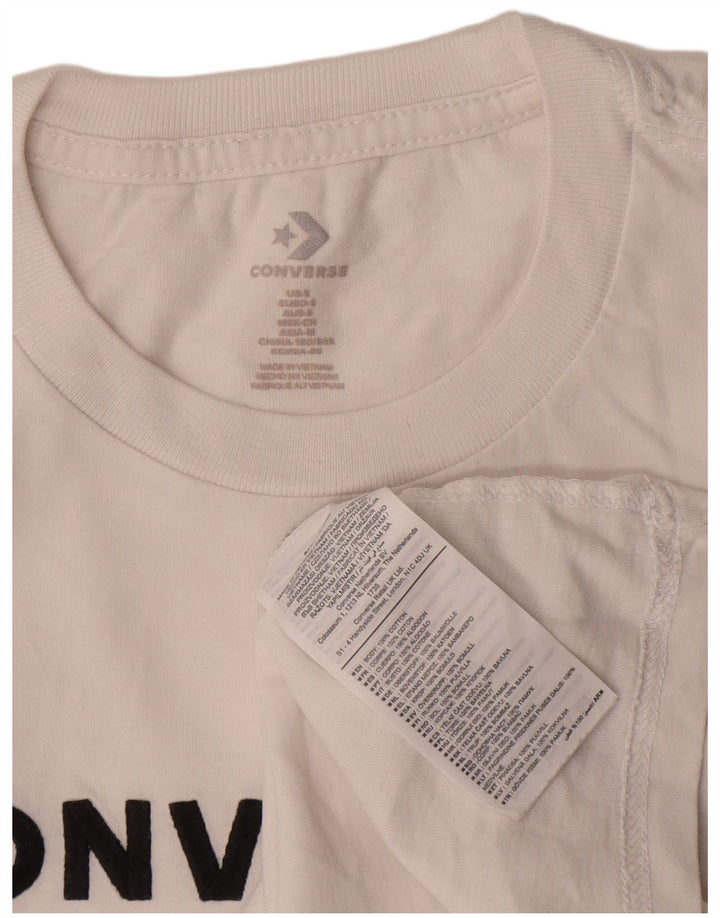 Converse Graphic T-Shirt Top UK 10 Small White Bomuld