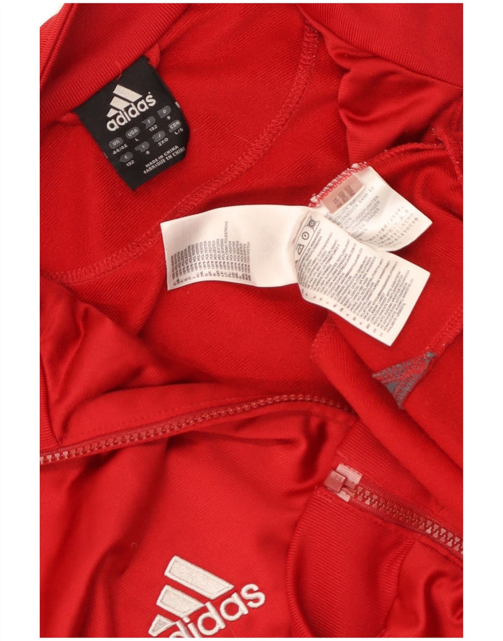 Adidas Træningsdragt til mænd Top jakke UK 44/46 Large Red Colourblock Polyester