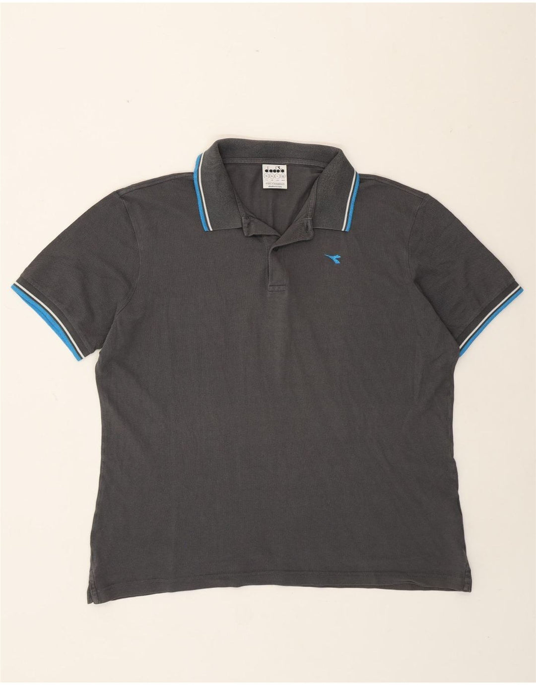 Diadora herre poloshirt XL grå bomuld