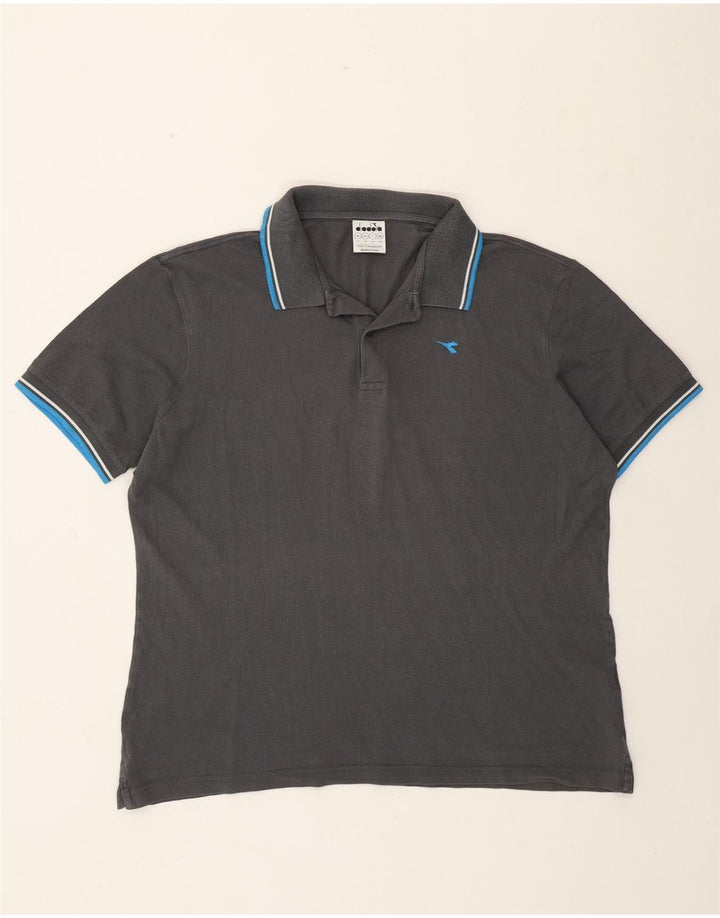 Diadora herre poloshirt XL grå bomuld