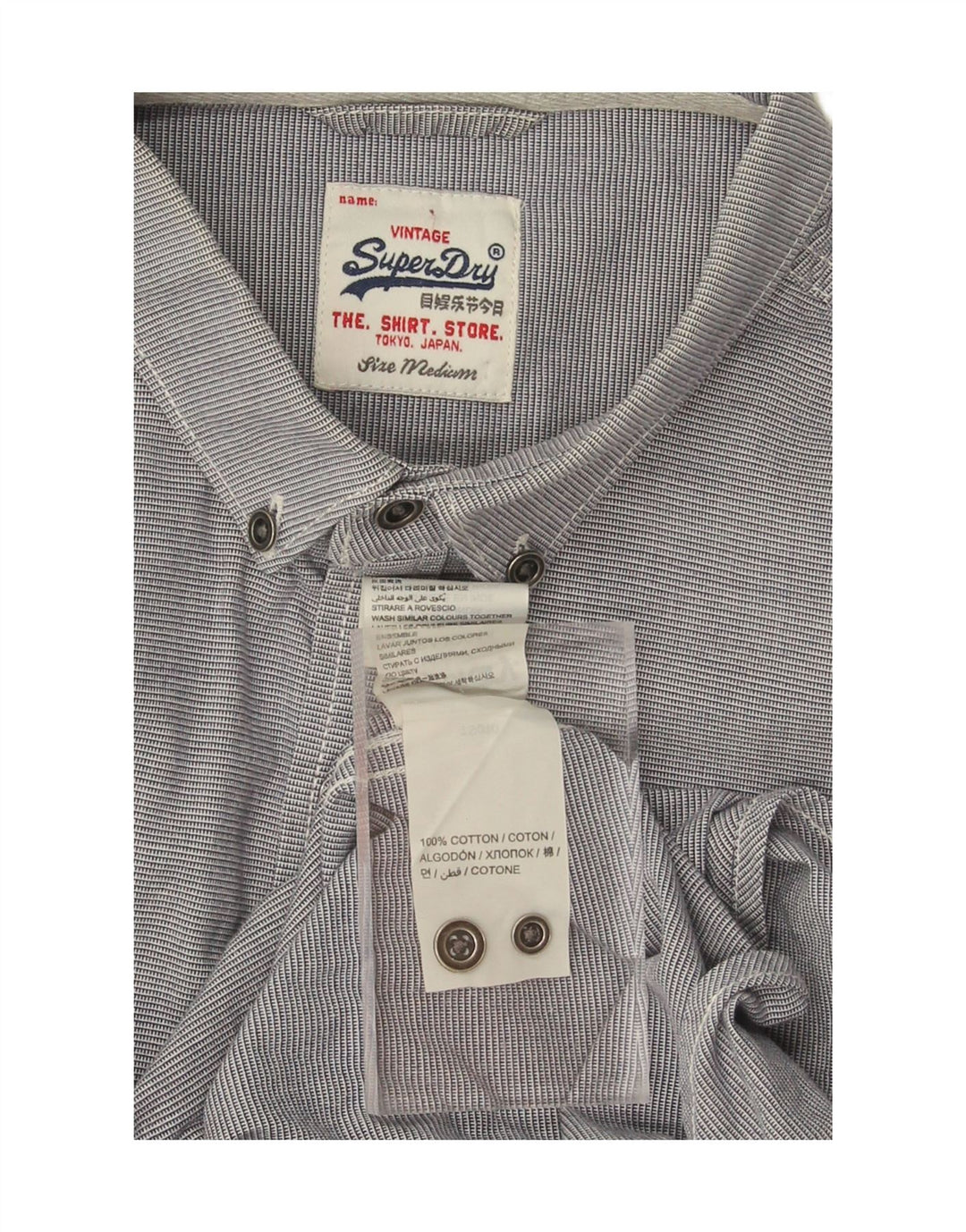 SUPERDRY Mens Shirt Medium Blue Striped Cotton Vintage Superdry and Second-Hand Superdry from Messina Hembry 