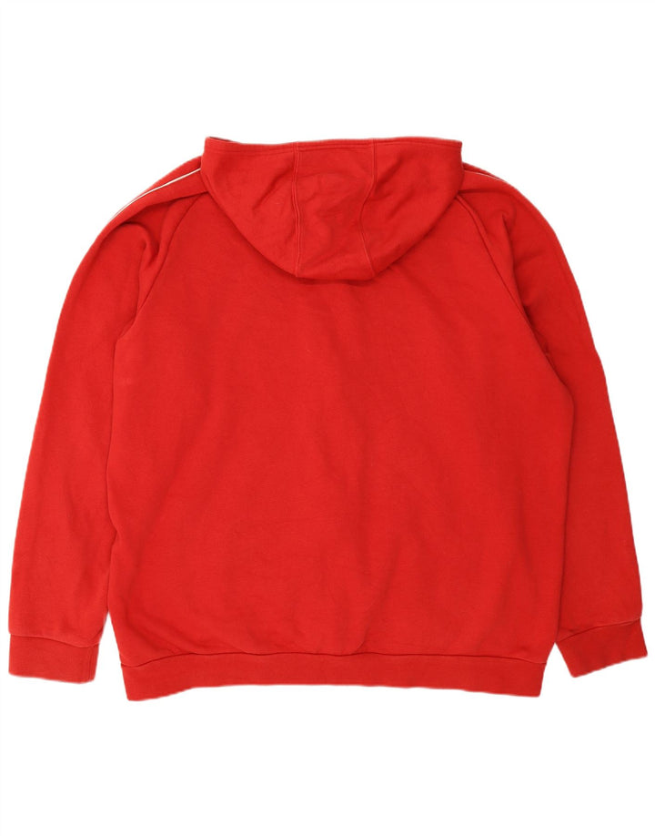 ADIDAS Mens Zip Hoodie Sweater 2XL Red Polyester