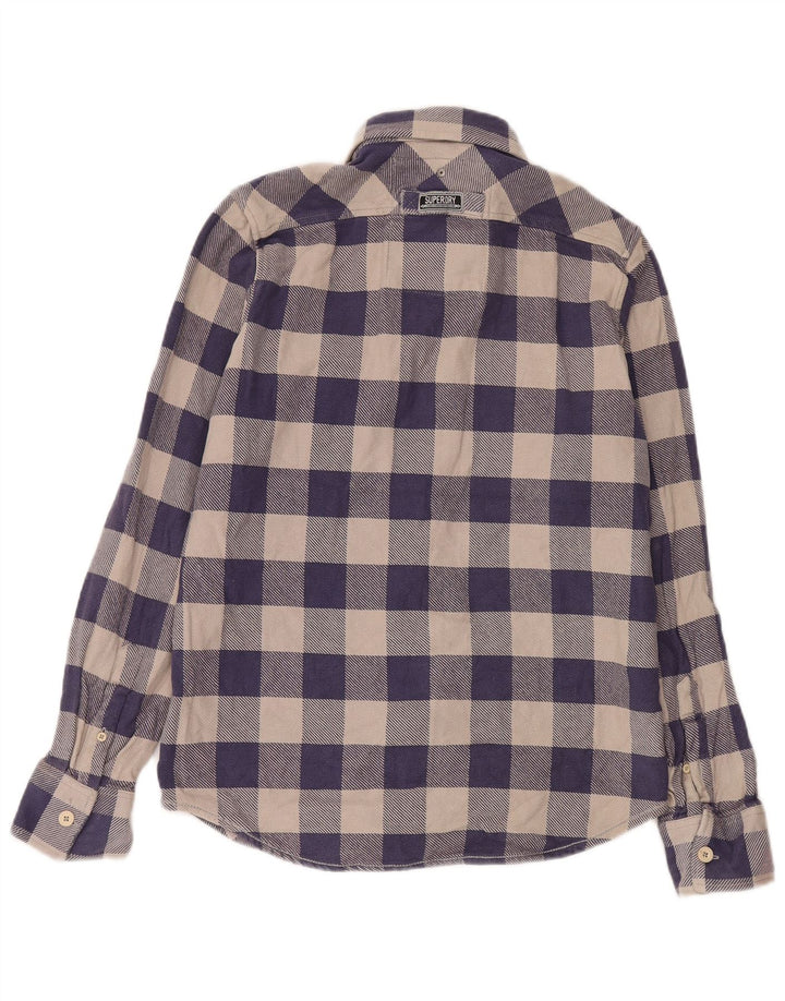 Superdry Flanelskjorte til mænd Stor marineblå Gingham Bomuld
