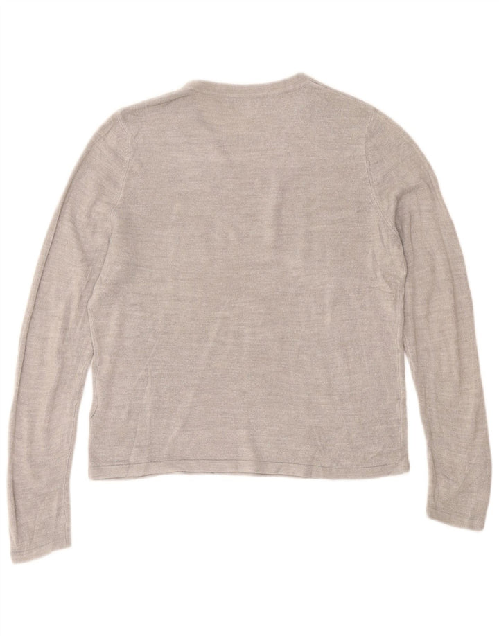 Marks & Spencer Dame sweater med rund hals DK 14 Medium Grå Akryl