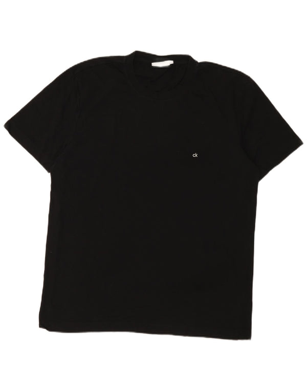 Calvin Klein Herre T-Shirt Top XL Sort Bomuld