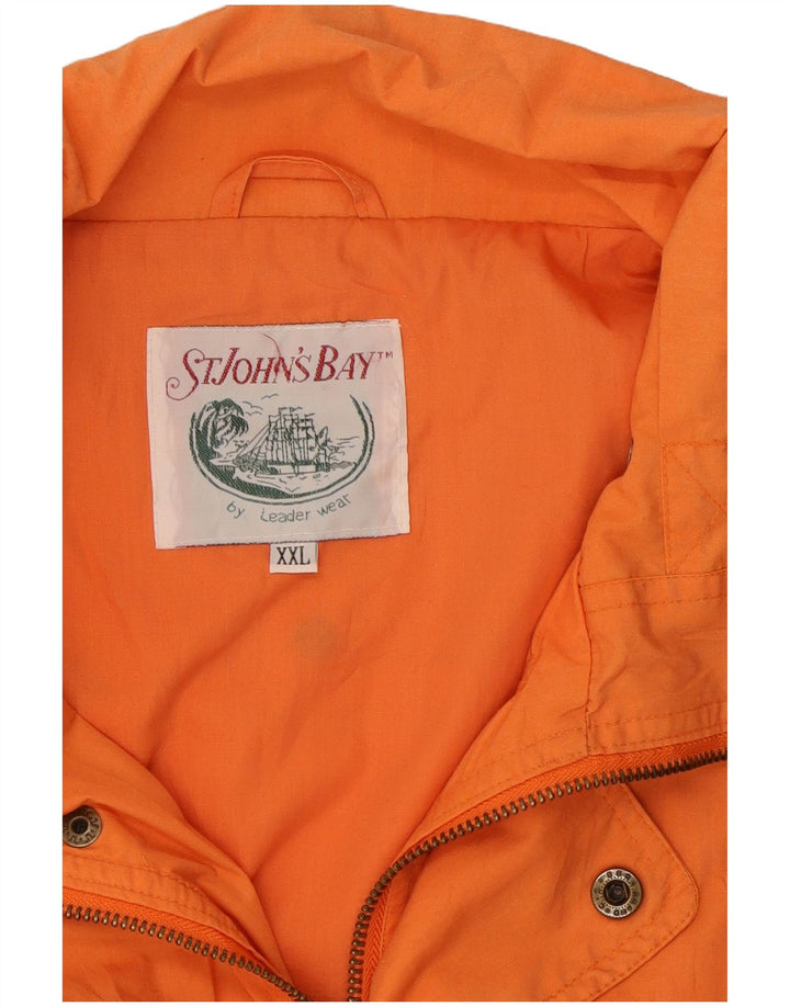 St John's Bay Herre Oversized Utility Jacket UK 44 2XL Orange Polyester