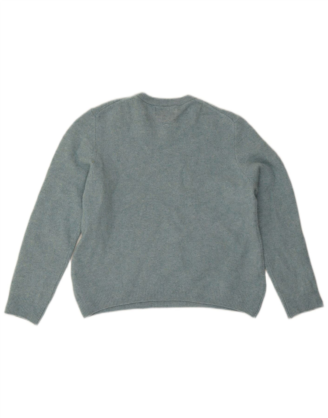 Marks & Spencer Dame sweater med rund hals DK 14 Stor blå lammeuld