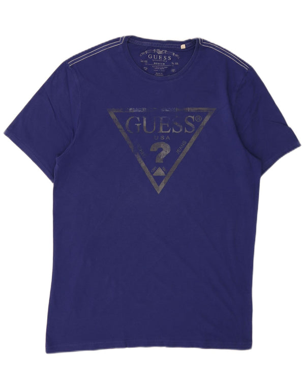 Guess Herre grafisk T-shirt Top Medium Lilla Bomuld