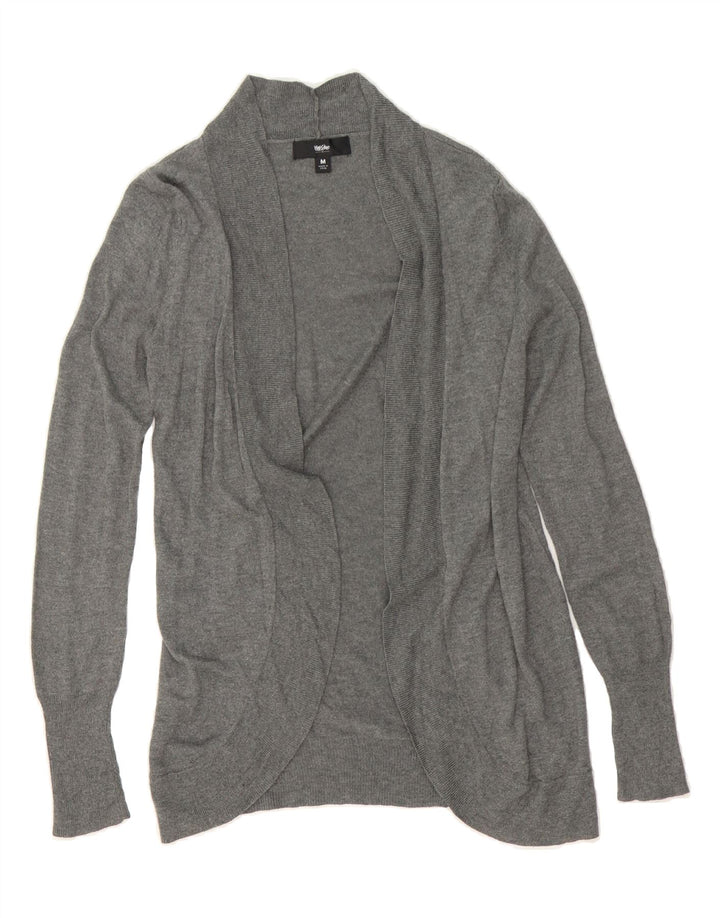 MOSSIMO Womens Longline Open Cardigan Sweater UK 12 Medium Grey Nylon Vintage Mossimo and Second-Hand Mossimo from Messina Hembry 