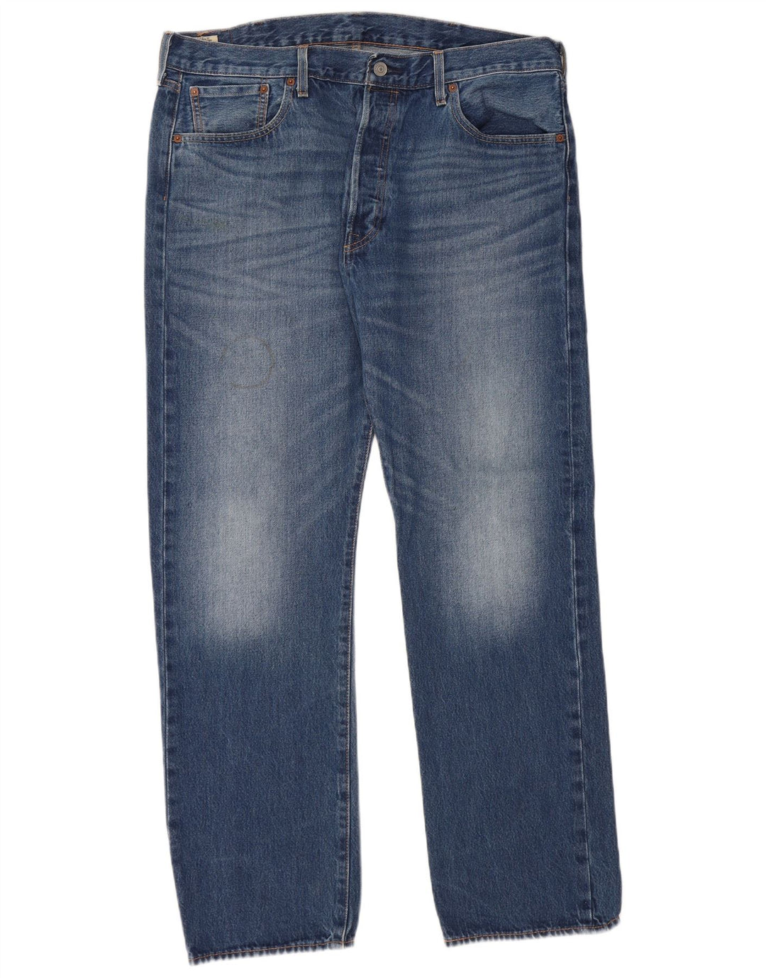 LEVI'S Herre 501 Straight Jeans W38 L32 Blå Bomuld