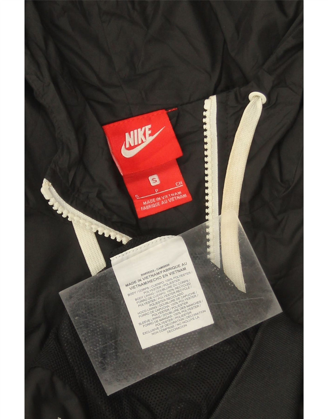 NIKE Træningsdragt med hætte til mænd, lille, sort polyester