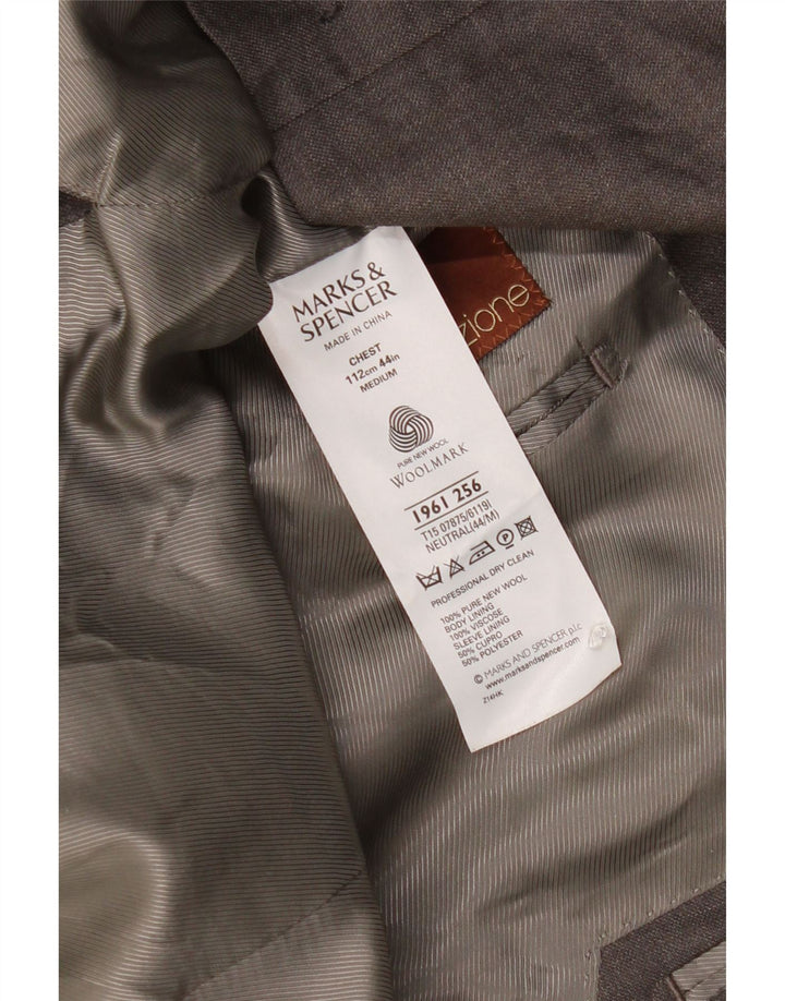 Marks & Spencer Herre 3-knaps blazerjakke UK 44 XL Grå Ny uld