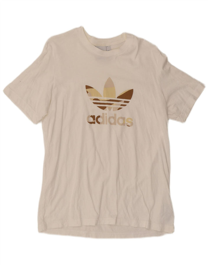 Adidas Grafisk T-shirt top til mænd, stor hvid bomuld