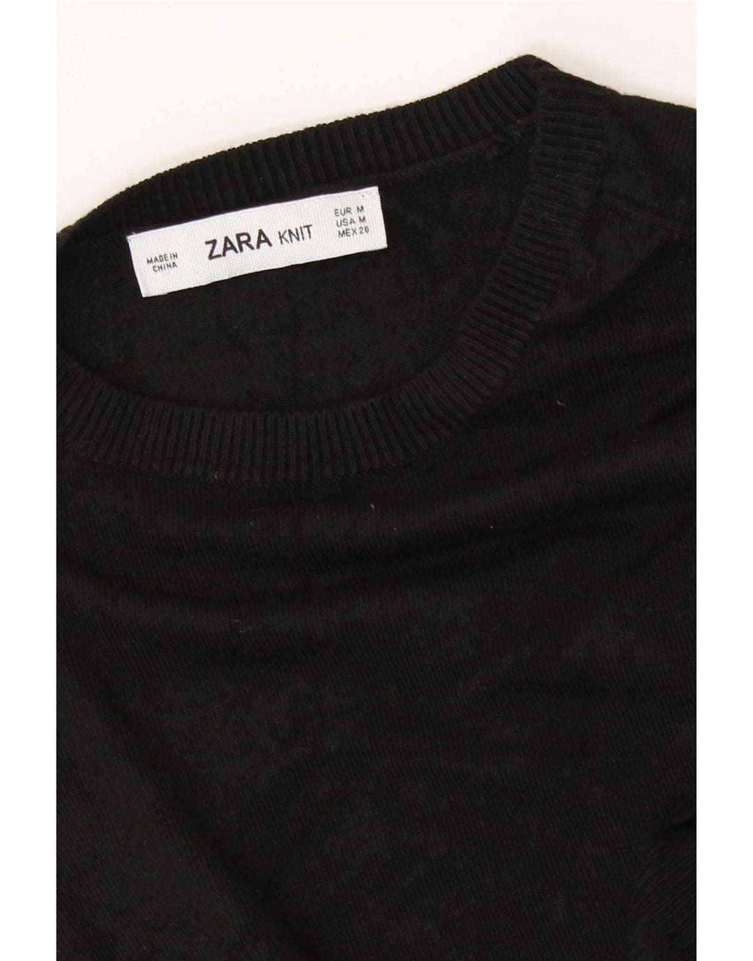 Zara Dame Boat Neck Jumper Sweater UK 12 Medium Black