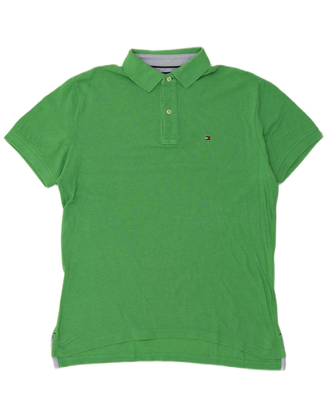 TOMMY HILFIGER Mens Polo Shirt Medium Green Cotton