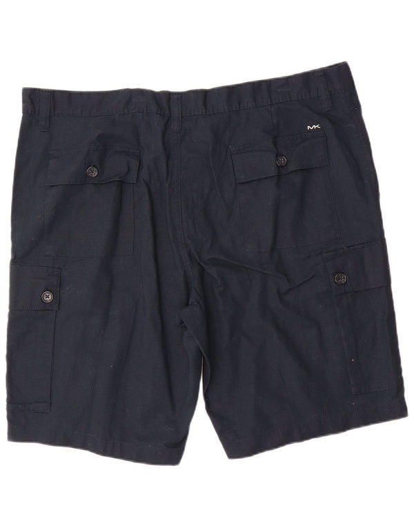 Michael Kors Herre Cargo Shorts W40 XL Navy Blue Linen