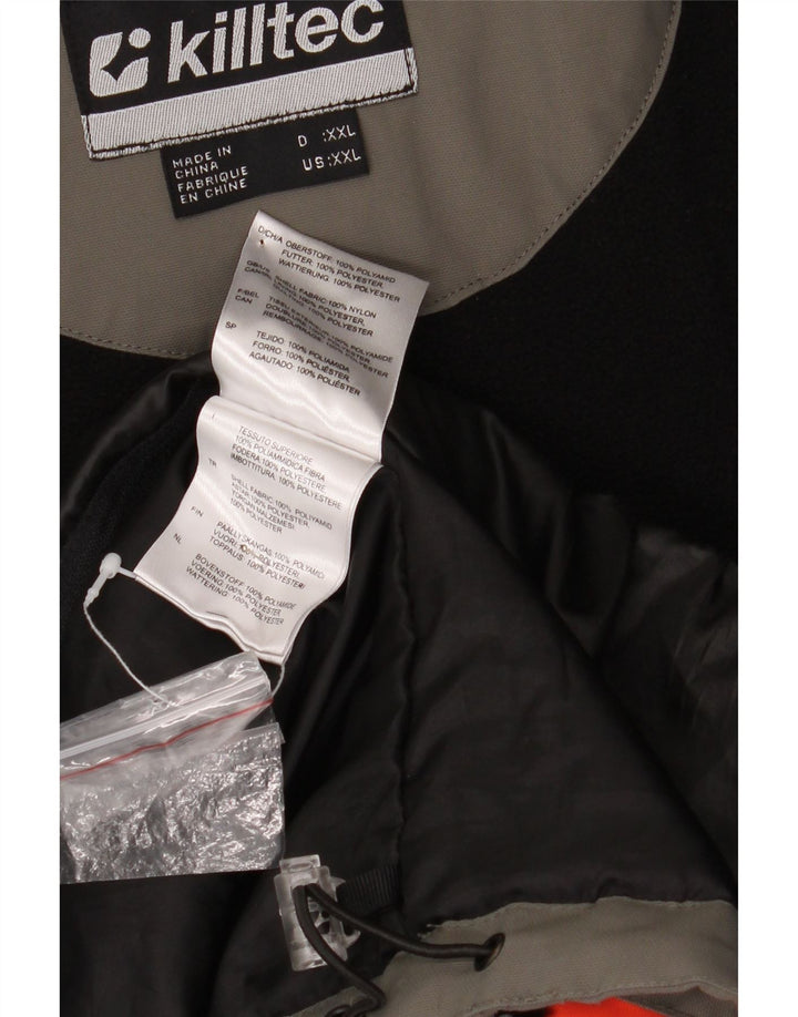 KILLTEC Vindjakke med hætte til mænd UK 44 2XL Grå Colourblock Nylon