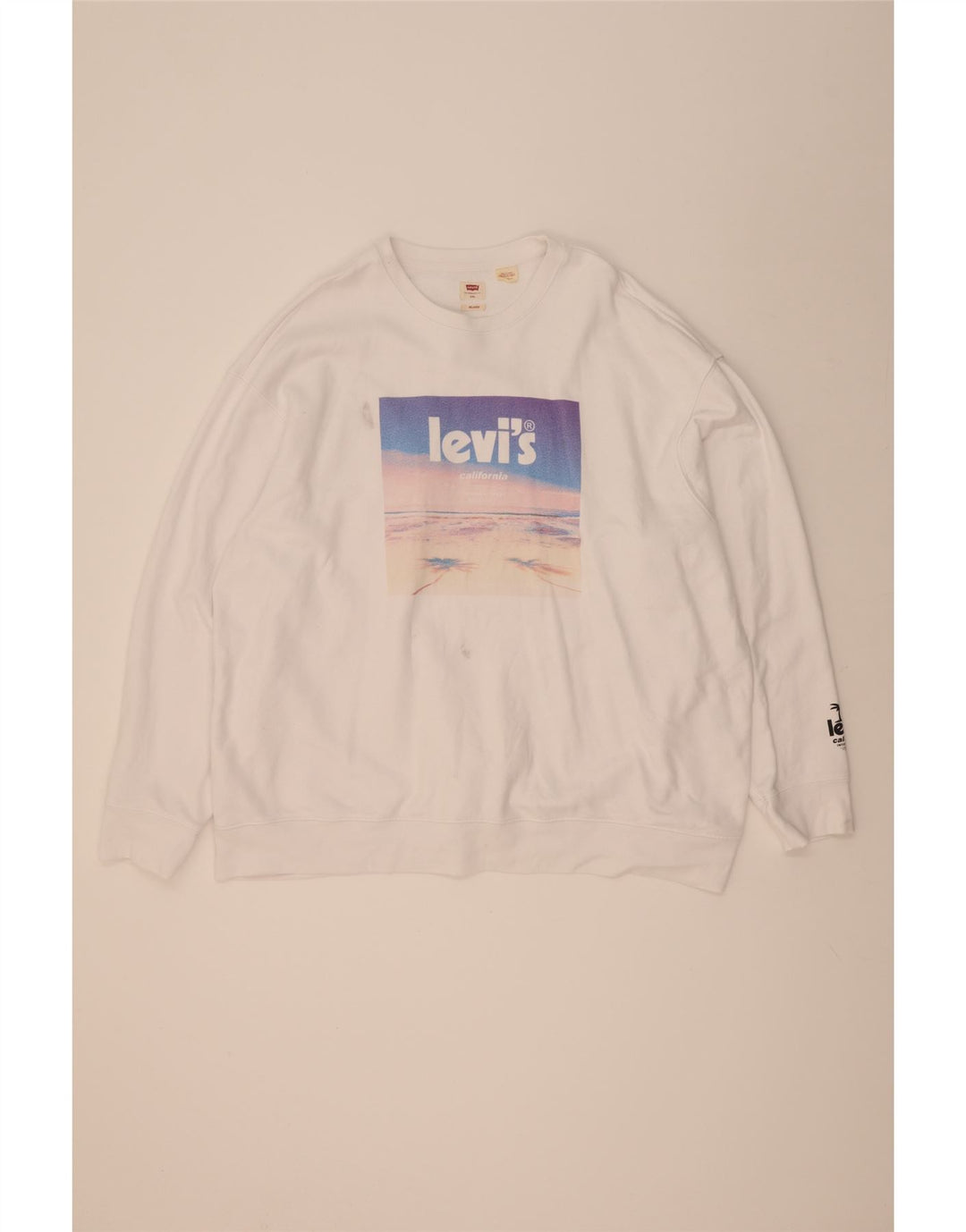 Levi's Herre Grafisk Relaxed Fit Sweatshirt Jumper 2XL Hvid Bomuld