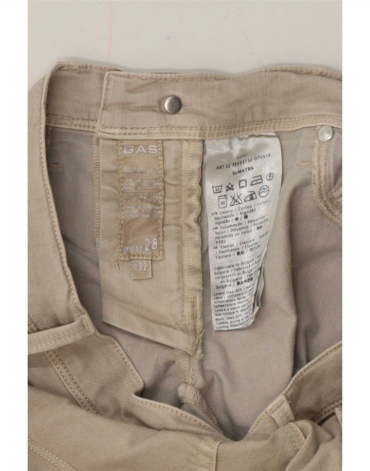 Gas Dame Slim Jeans W28 L32 Beige Bomuld