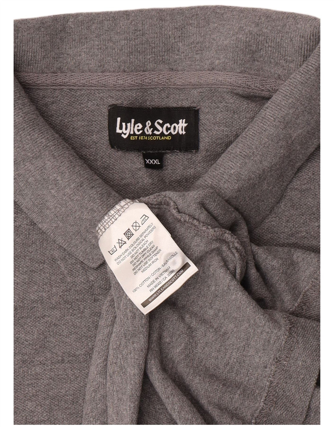 Lyle & Scott herre poloshirt 3XL grå bomuld