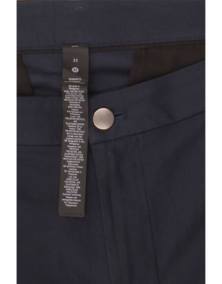 Lululemon Herre Chino Shorts W33 Medium Navy Blue Polyester